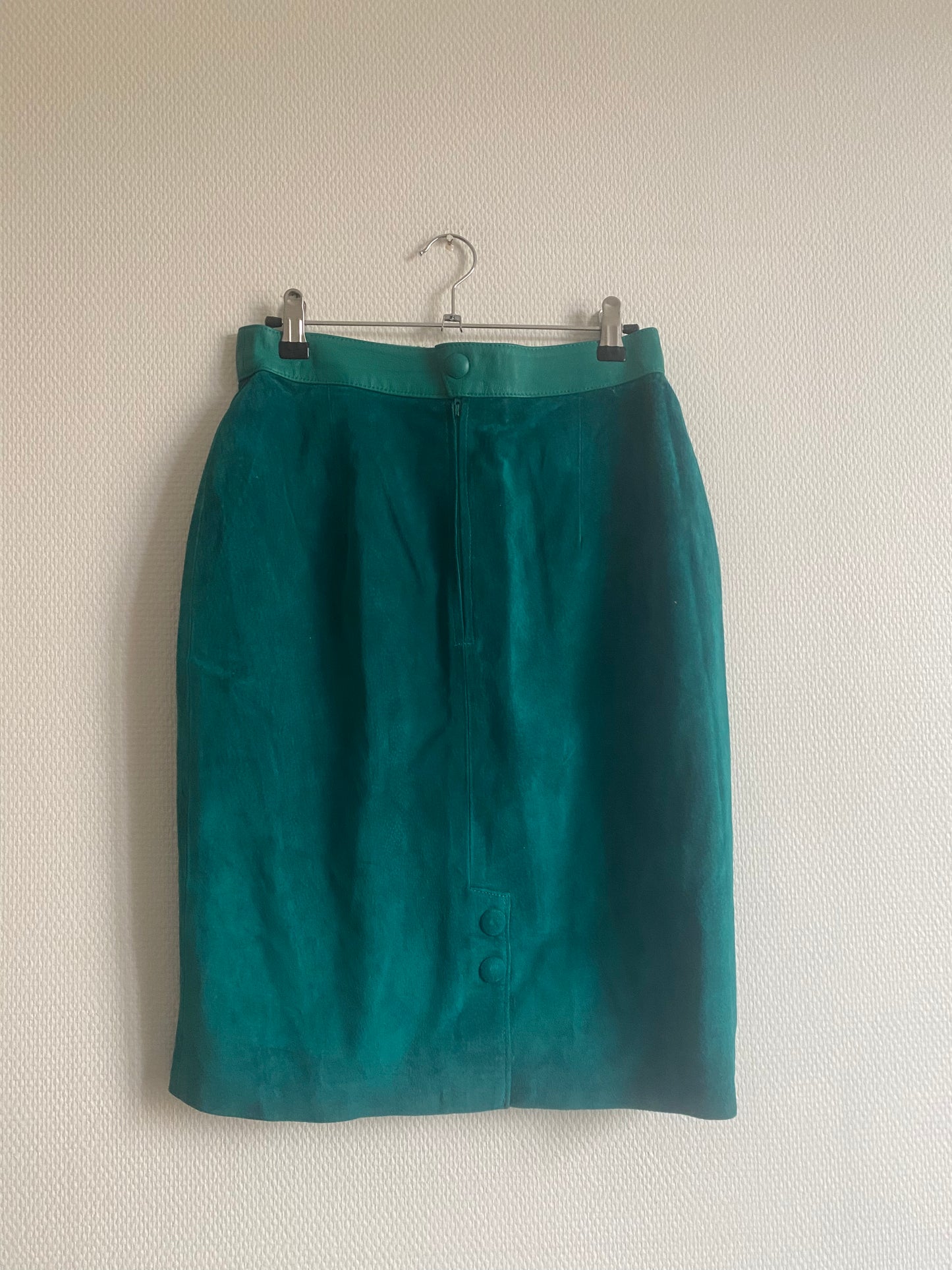 Tailleur jupe en daim 80s