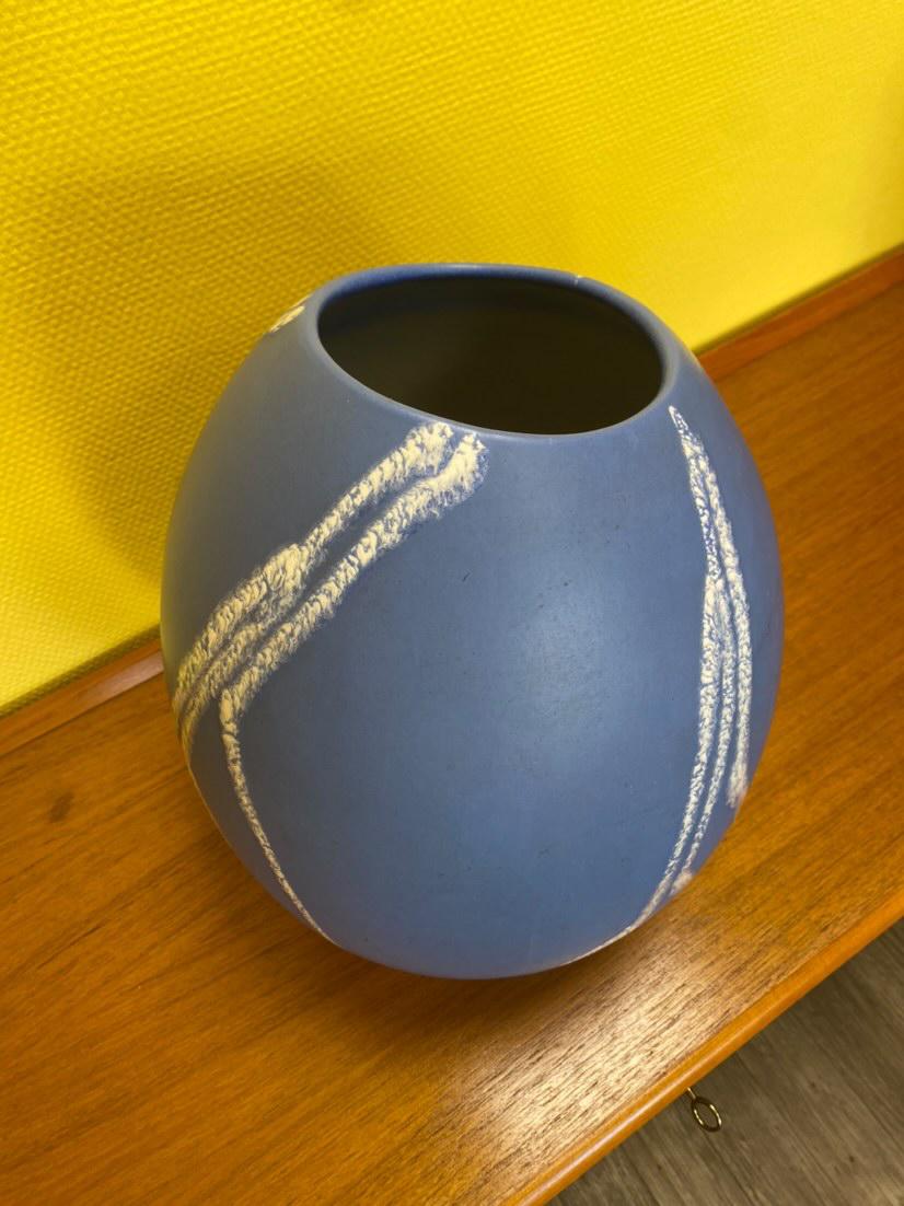 Vase en céramique Bleue craquelé