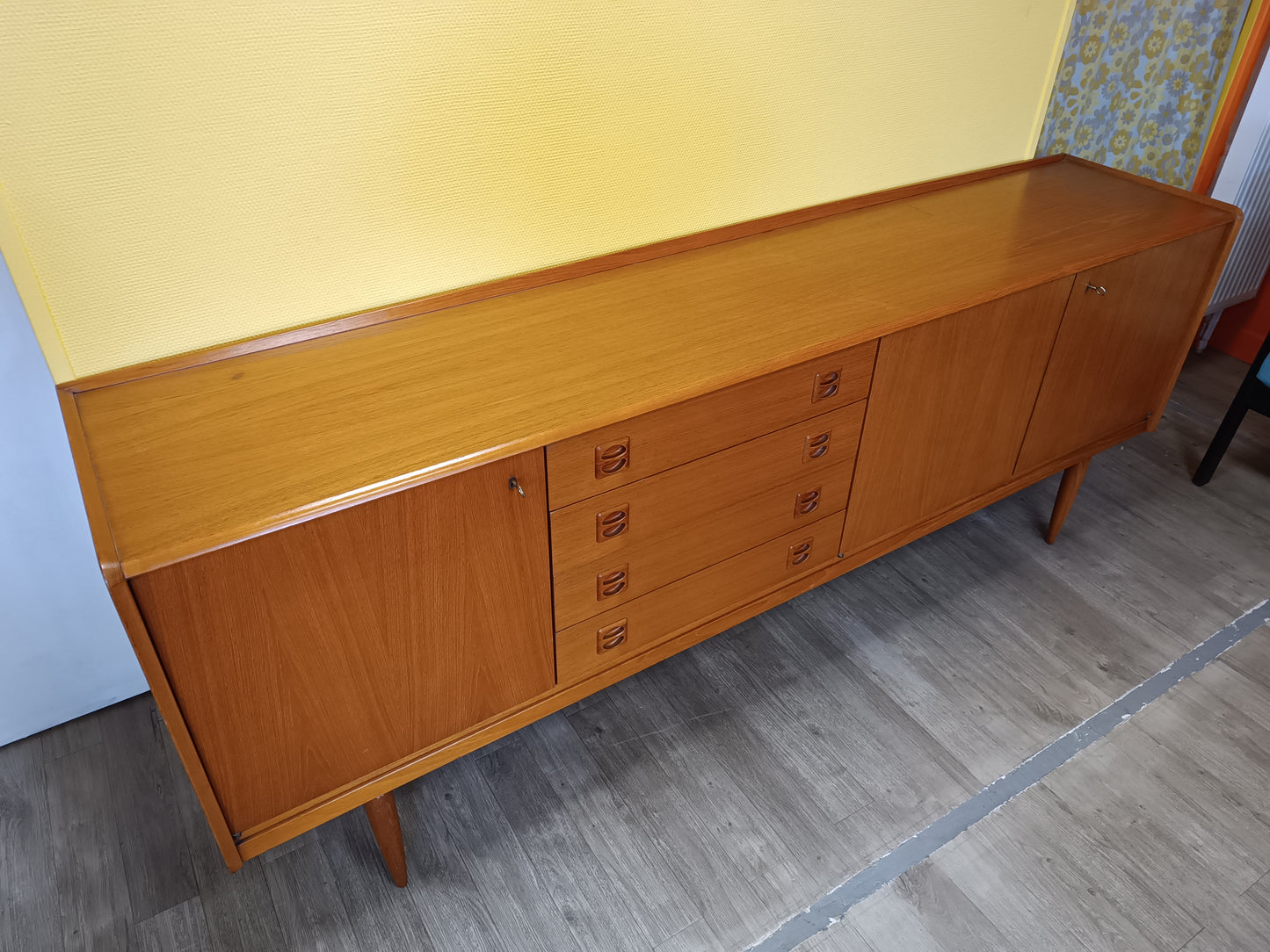 Enfilade scandinave KORSOR pour Ikea années 60 en teck.