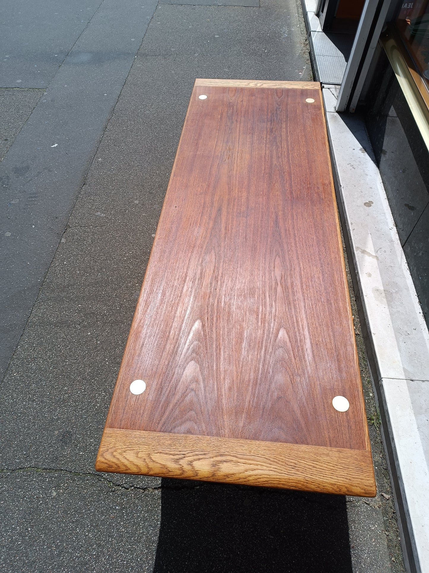 Table basse scandinave MidCentury en teck et chêne