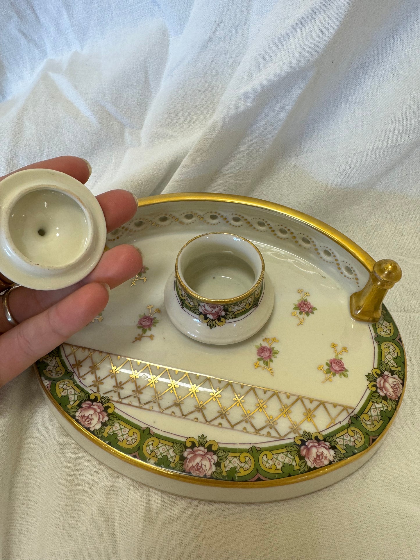 Encrier en porcelaine Limoges